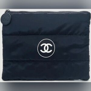 CHANEL Beaute Black Puffer Cosmetic Pouch